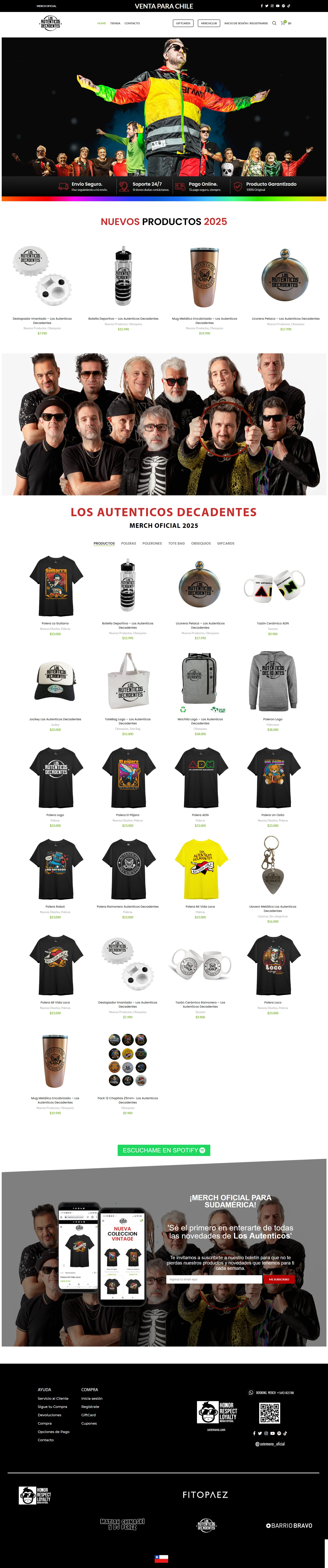 Los Auténticos Decadentes (Merch Oficial) - Captura Completa
